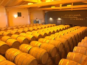 Whisky aging in barrels